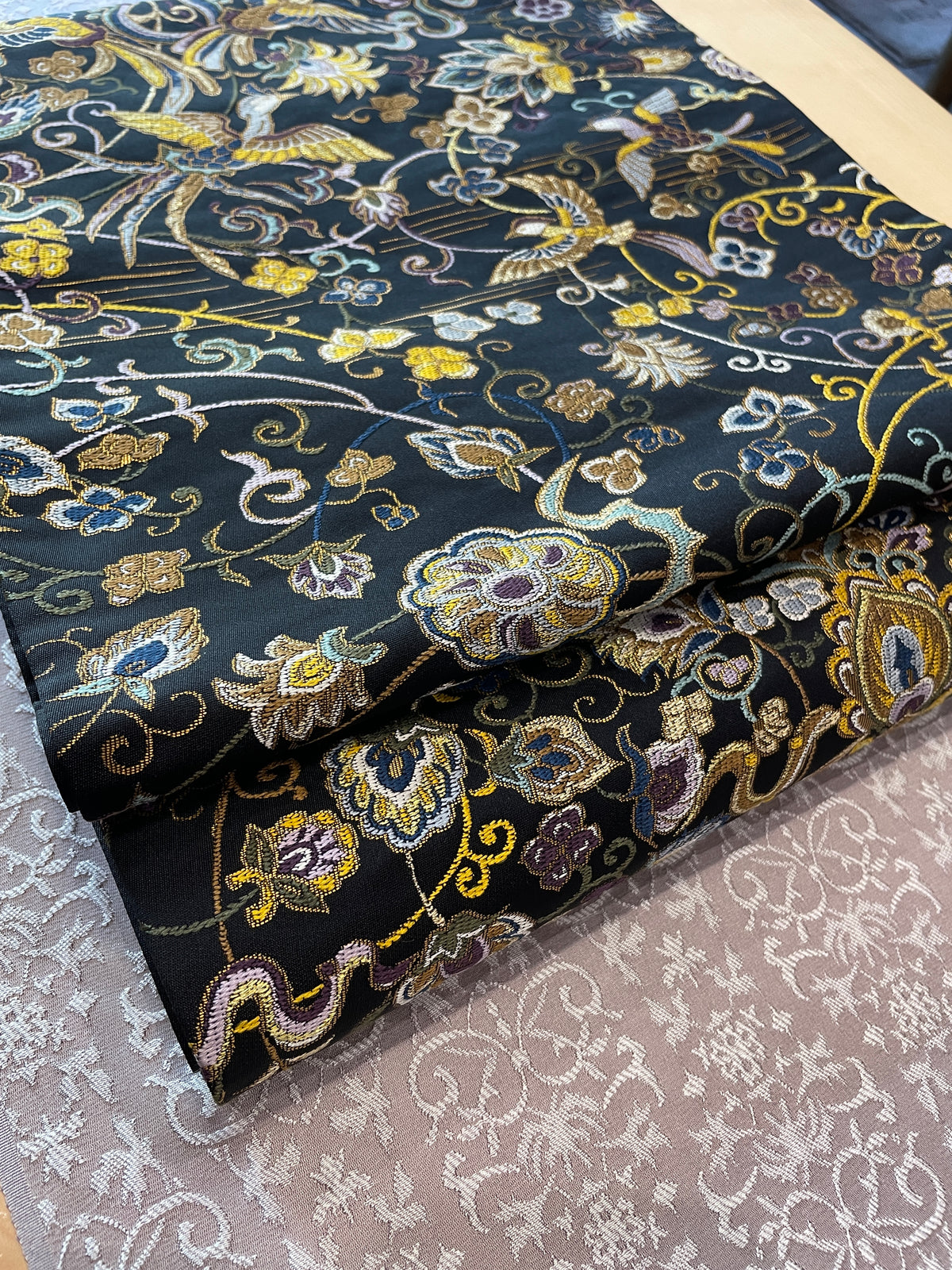 (KIMONO SUZUKI SELECT/New)白綾苑大庭 正絹袋帯(芯入れ仕立て付き)