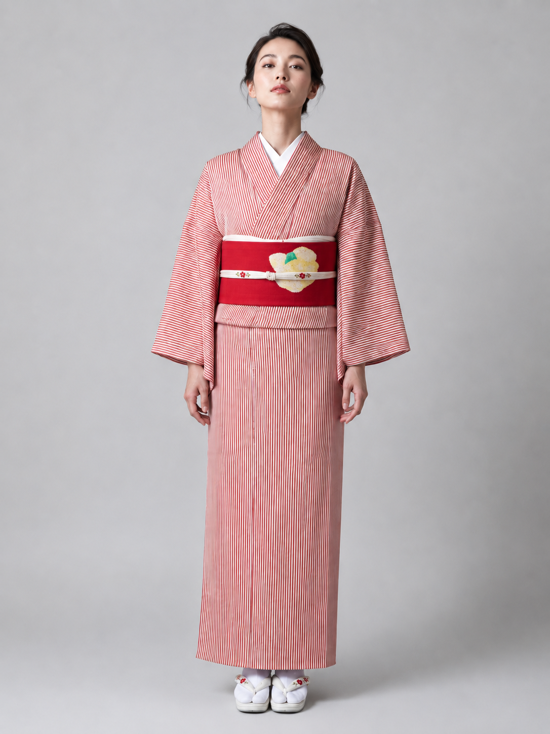 正絹小紋 単衣仕立て — Stripe Komon Kimono｜Heritage Collection
