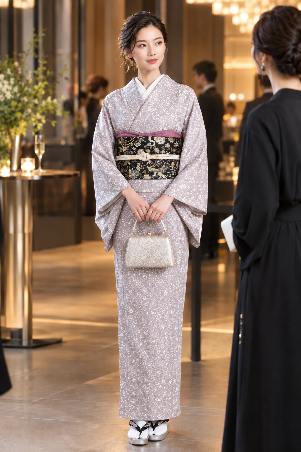 （KIMONO SUZUKI SELECT/New）白綾苑大庭　正絹袋帯（芯入れ仕立て付き）